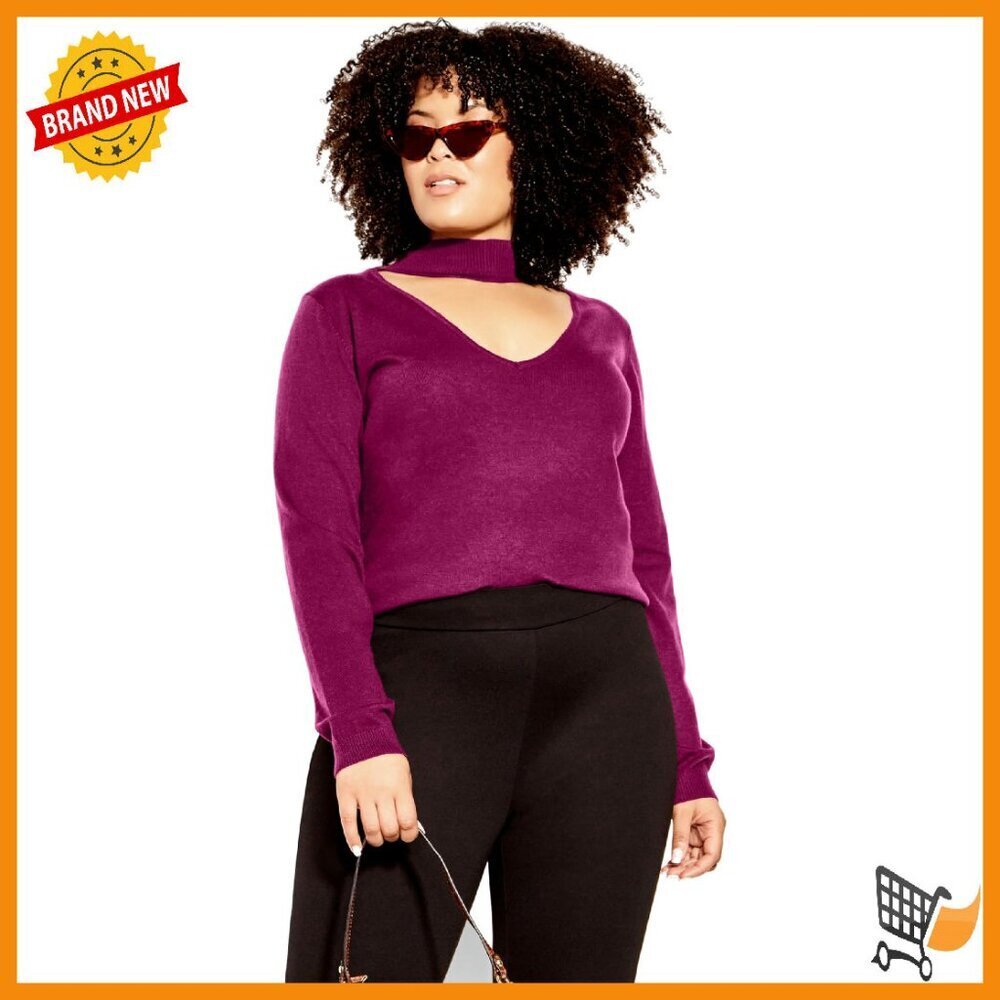 Plus Size Mock Neck Pullover Sweater Stretch Knit Fitted Hip Length